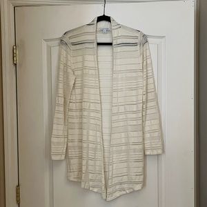 41 HAWTHORNE Etelan Variegated Pointelle Stitch Open Cardigan Size M